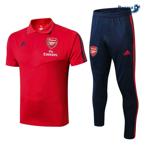 Kit Maglia Formazione POLO Arsenal + Pantaloni Rosso/Blu navy 2019-2020 M010