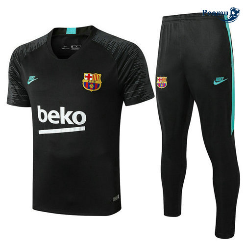Kit Maglia Formazione Barcellona + Pantaloni Nero 2019-2020 M014