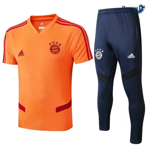 Kit Maglia Formazione Bayern Monaco + Pantaloni Arancione/Blu navy 2019-2020