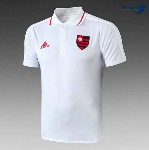 Kit Maglia Formazione POLO Flamengo RJ + Pantaloni Bianco 2019-2020