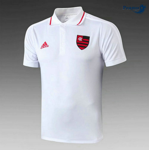 Kit Maglia Formazione POLO Flamengo RJ + Pantaloni Bianco 2019-2020