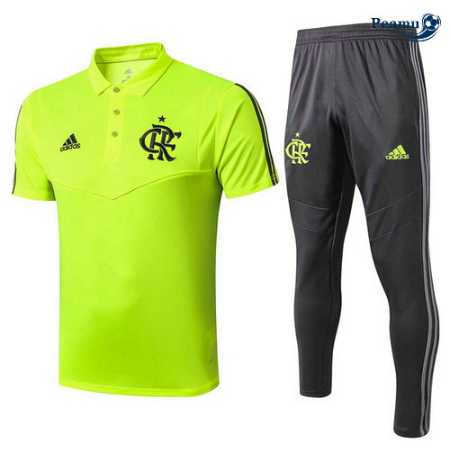 Kit Maglia Formazione POLO Flamengo + Pantaloni Verde/Nero 2019-2020