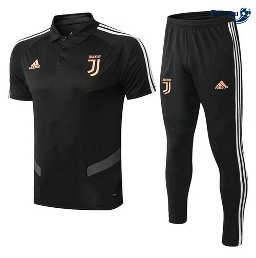 Kit Maglia Formazione POLO Juventus + Pantaloni Nero/Bianco 2019-2020 M024