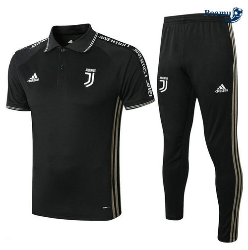 Kit Maglia Formazione POLO Juventus + Pantaloni Nero/Bianco 2019-2020 M025