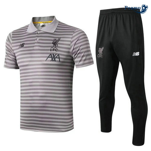 Kit Maglia Formazione POLO Liverpool + Pantaloni Grigio 2019-2020