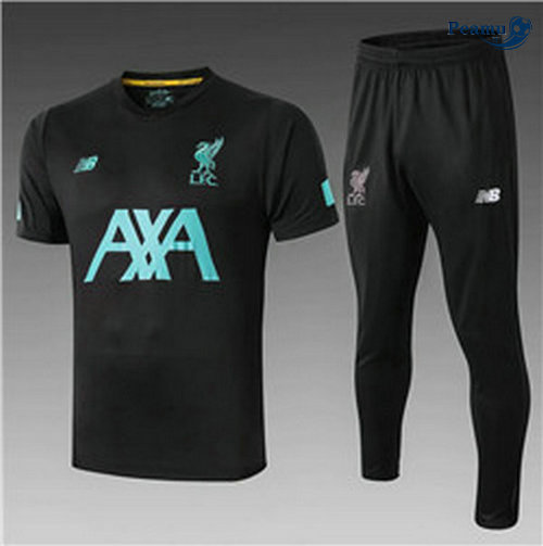 Kit Maglia Formazione Liverpool + Pantaloni Nero 2019-2020 M032