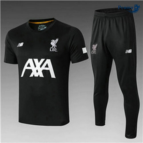 Kit Maglia Formazione Liverpool + Pantaloni Nero 2019-2020 M033