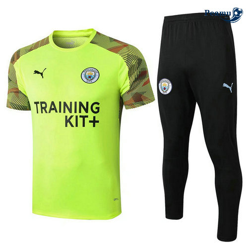 Kit Maglia Formazione Manchester City + Pantaloni Verde/Nero 2019-2020
