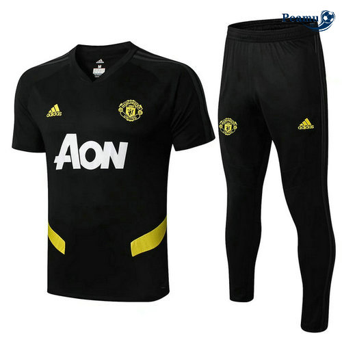 Kit Maglia Formazione Manchester United + Pantaloni Nero 2019-2020 M038