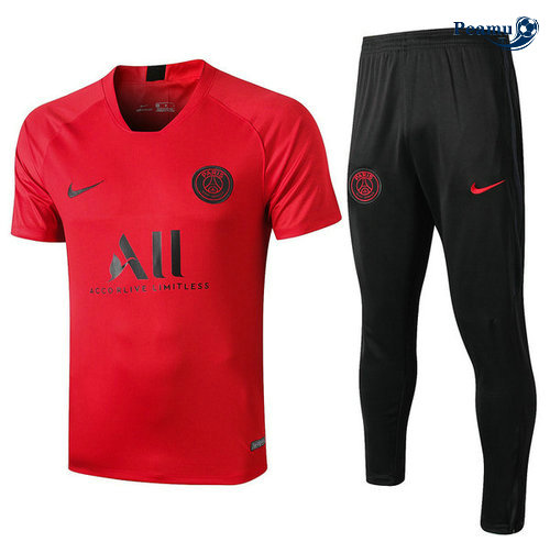 Kit Maglia Formazione PSG + Pantaloni Rosso/Nero 2019-2020 M041