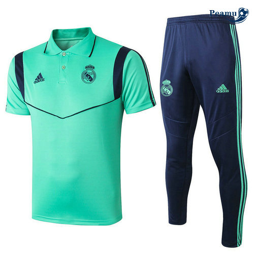 Kit Maglia Formazione POLO Real Madrid + Pantaloni Verde 2019-2020
