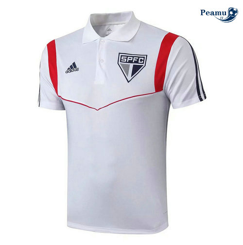 Kit Maglia Formazione POLO Sao Paulo + Pantaloni Bianco 2019-2020