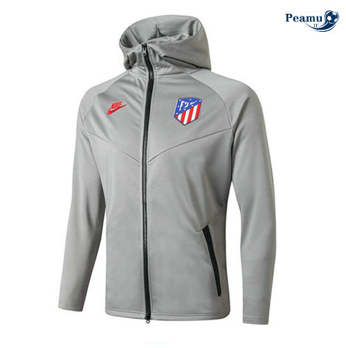 Giacca Con Cappuccio Calcio Atletico Madrid Grigio 2019-2020