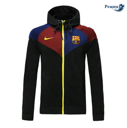 Giacca Con Cappuccio Calcio Barcellona Nero/Rosso/Azzurro 2019-2020