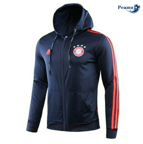 Giacca Con Cappuccio Calcio Bayern Monaco Blu navy/Rosso 2019-2020