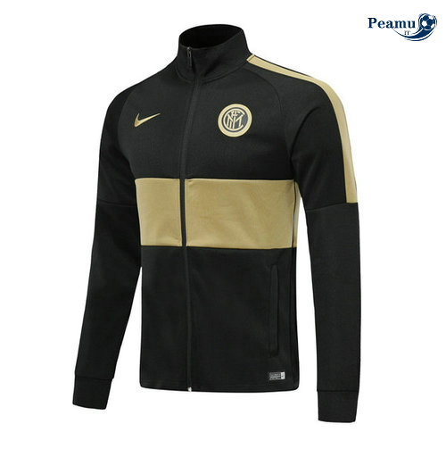 Giacca Calcio Inter Milan Nero/Kaki 2019-2020 Collo Alto