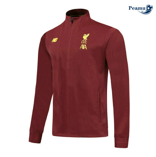 Giacca Calcio Liverpool L.F.C Jujube Rosso 2019-2020 Collo Alto