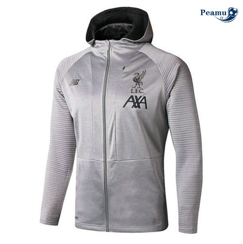 Giacca Con Cappuccio Calcio Liverpool Grigio 2019-2020
