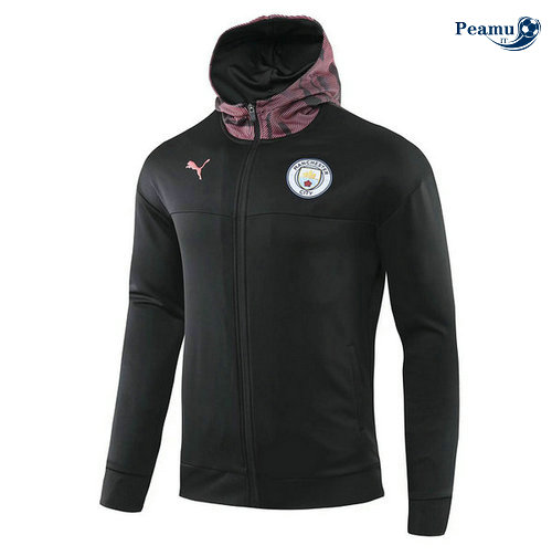 Giacca Con Cappuccio Calcio Manchester City Nero/Porpora 2019-2020