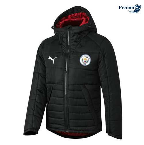 Giacca Con Cappuccio Piumino Calcio Manchester City Nero 2019-2020