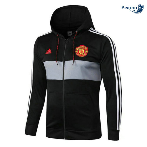 Giacca Con Cappuccio Calcio Manchester United Nero 2019-2020