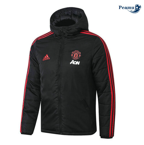 Giacca Con Cappuccio Piumino Calcio Manchester United Nero 2019-2020