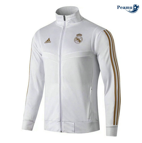 Giacca Calcio Real Madrid Bianco 2019-2020 Collo Alto