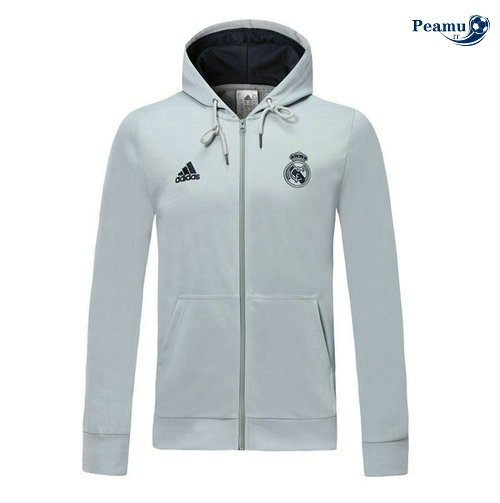 Giacca Con Cappuccio Real Madrid Grigio clair 2019-2020
