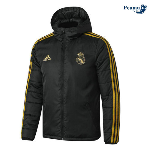 Giacca Con Cappuccio Piumino Calcio Real Madrid Nero 2019-2020