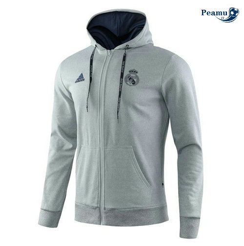 Giacca Con Cappuccio Calcio Real Madrid Bianco 2019-2020