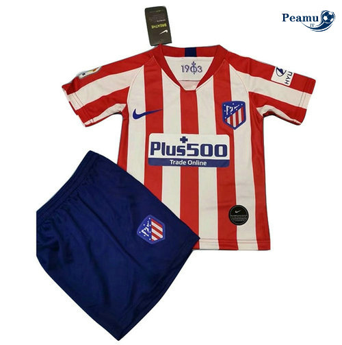 Maglia Calcio Atletico Madrid Bambino Prima Rosso/Bianco 2019-2020