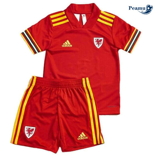 Maglia Calcio Galles Bambino Prima UEFA Euro 2020-2021