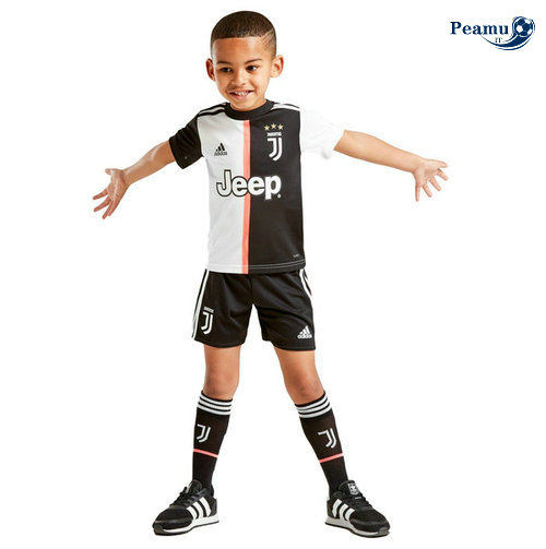 Maglia Calcio Juventus Bambino Prima Bianco Nero 2019-2020