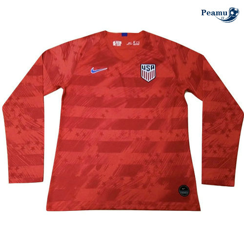 Maglia Calcio Stati Uniti Seconda Manica lunga Rosso 2019-2020