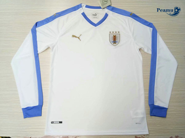 Maglia Calcio Uruguay Seconda Manica lunga Bianco 2019-2020