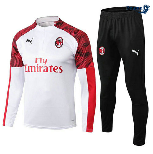 Tuta Calcio AC Milan Bianco 2019-2020 sweat zippe