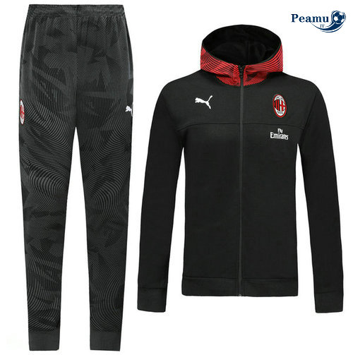 Tuta Calcio - Felpa con cappuccio AC Milan Nero/Rosso 2019-2020