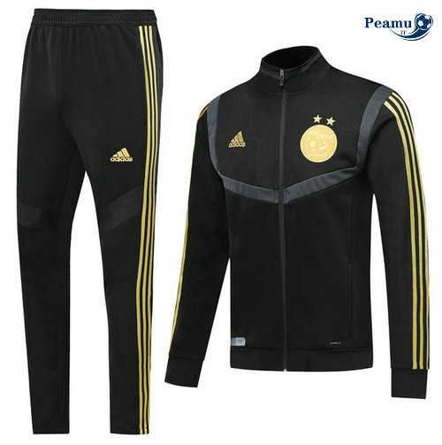 Tuta Calcio - Giacca Algeria Nero 2019-2020 Collo Alto