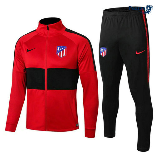 Tuta Calcio - Giacca Atletico Madrid Rosso/Nero 2019-2020 Collo Alto