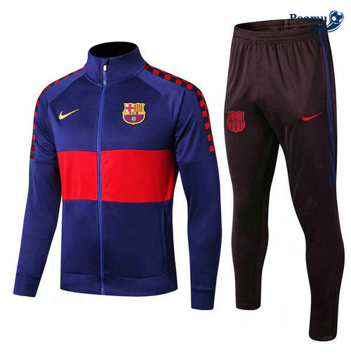 Tuta Calcio - Giacca Barcellona Blu navy 2019-2020 Collo Alto