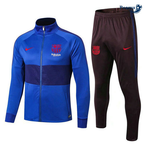 Tuta Calcio - Giacca Barcellona Azzurro 2019-2020 Collo Alto