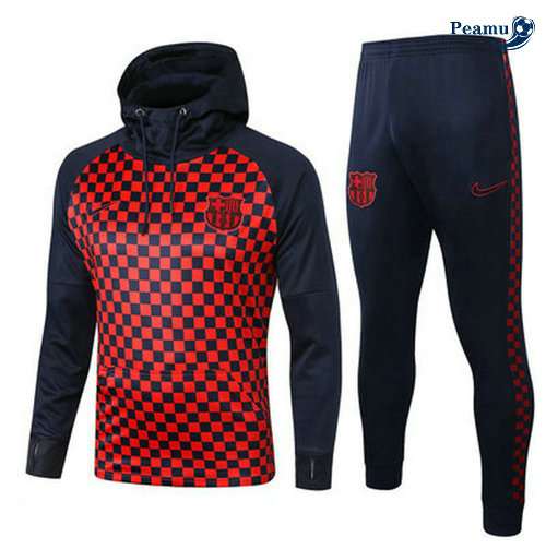 Tuta Calcio - Felpa con cappuccio Barcellona Rosso Grille 2019-2020