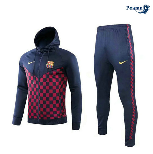 Tuta Calcio - Giacca con cappuccio Barcellona Rosso Grille 2019-2020