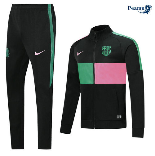 Tuta Calcio - Giacca Barcellona Nero Rosa/Verde 2019-2020