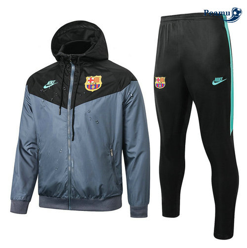 Tuta Calcio - Giacca A Vento Barcellona Grigio/Nero 2019-2020