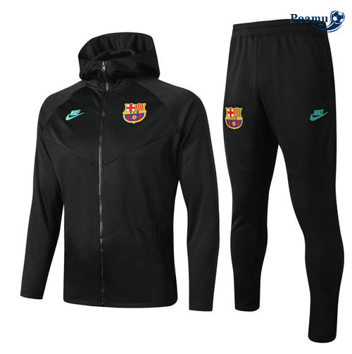 Tuta Calcio - Felpa con cappuccio Barcellona Nero 2019-2020