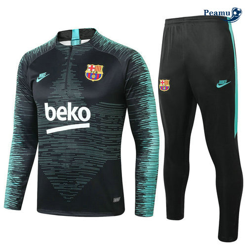 Tuta Calcio Barcellona Nero/Azzurro Verde 2019-2020 M084