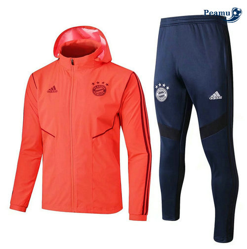 Tuta Calcio - Giacca con cappuccio A Vento Bayern Monaco Arancione/Blu navy 2019-2020