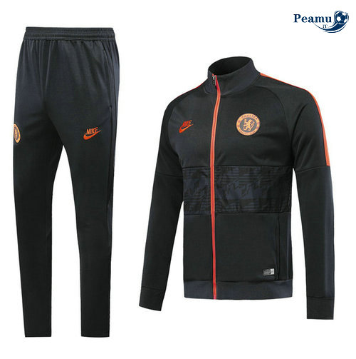 Tuta Calcio - Giacca Chelsea Nero 2019-2020 Collo Alto