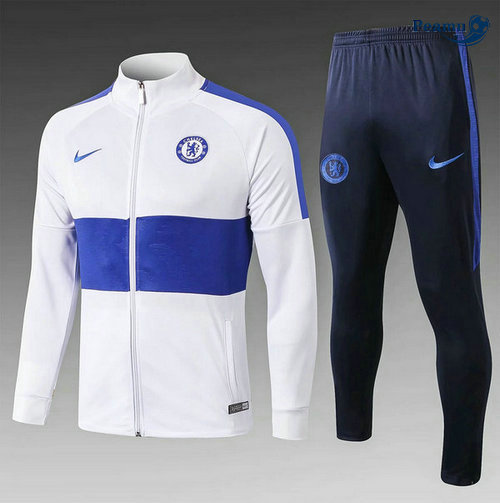 Tuta Calcio - Giacca Chelsea Bianco/Blu navy 2019-2020